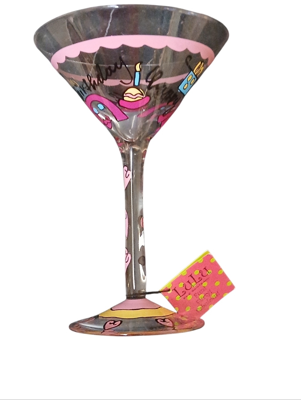 LuLu -NWT Set Of 3, Happy Birthday Cocktail Glasses Different Design On Each one - Picture 2 of 9